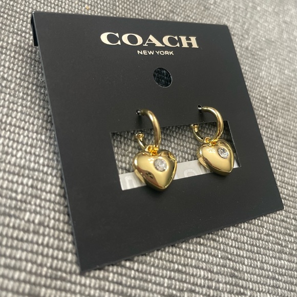 Coach Heart Huggie Earrings - Picture 1 of 1
